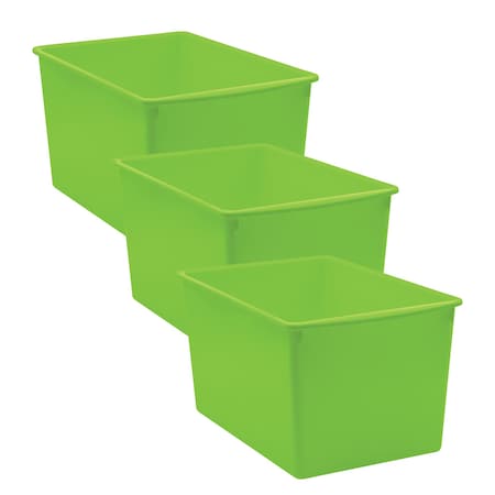 Teacher Created Resources Storage Bin, Plastic, Lime Green, 3 PK 20429